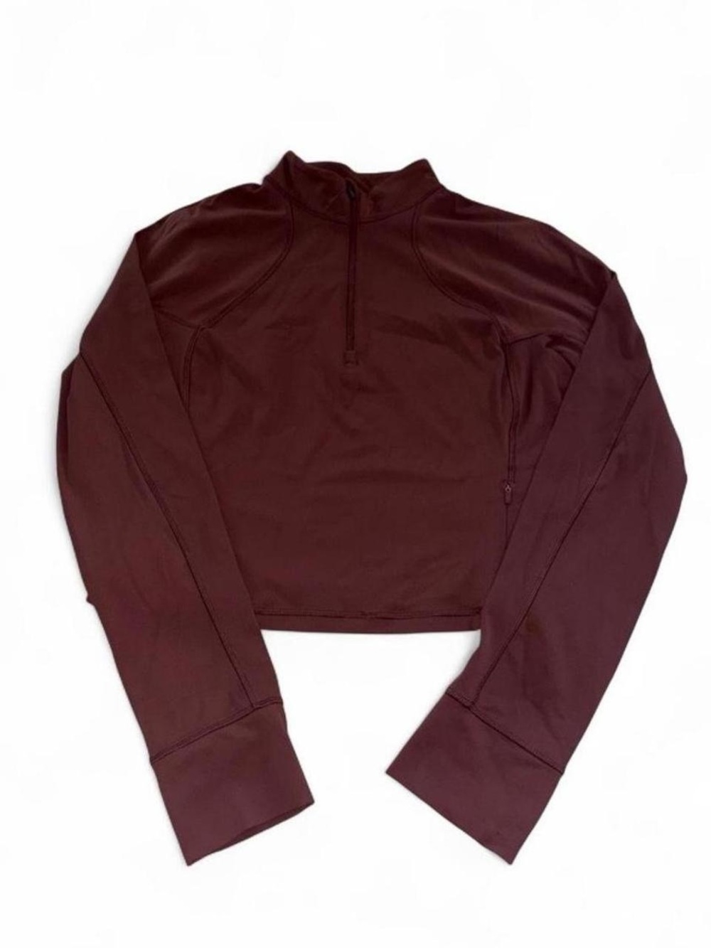 CRZ Yoga Velvet Brown Quarter Zip Athletic Sweater